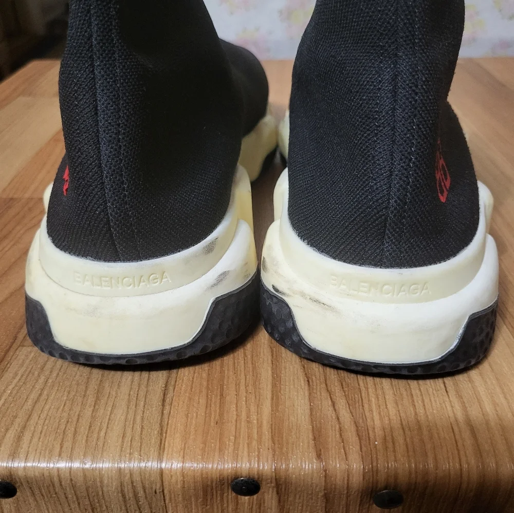 Balenciaga Grey Knit Speed Trainer Sneakers Size 45 - Picture 5 of 12